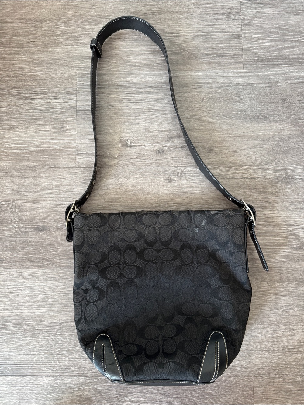Coach Black Signature Jacquard Logo Shoulder Bucket Bag - Picture 4 of 12